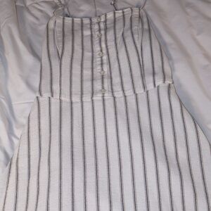 Hollister White and Gray Striped Dress